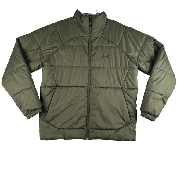 Under Armour Jacket Mens Large Olive UA Storm Insulated Puffer Full Zip 1364907 - Picture 1 of 16